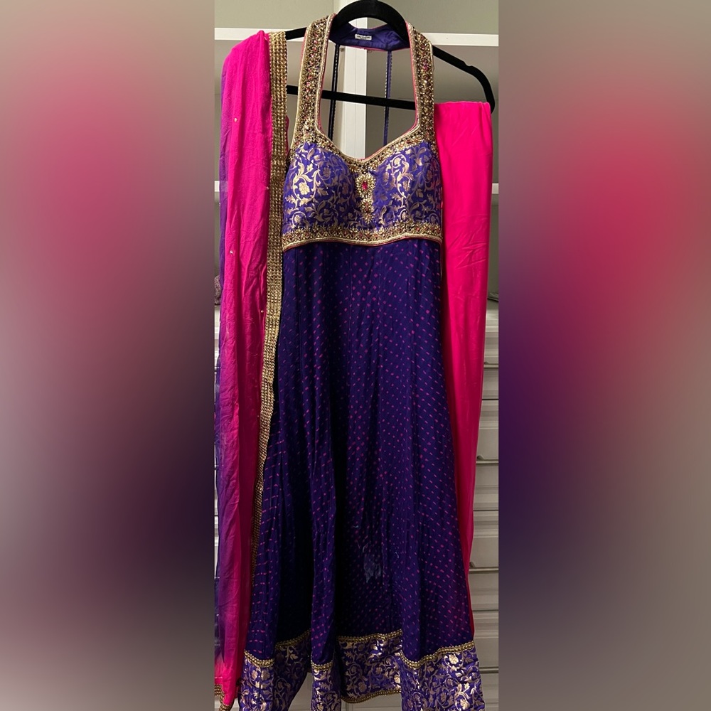 Indian purple halter dress